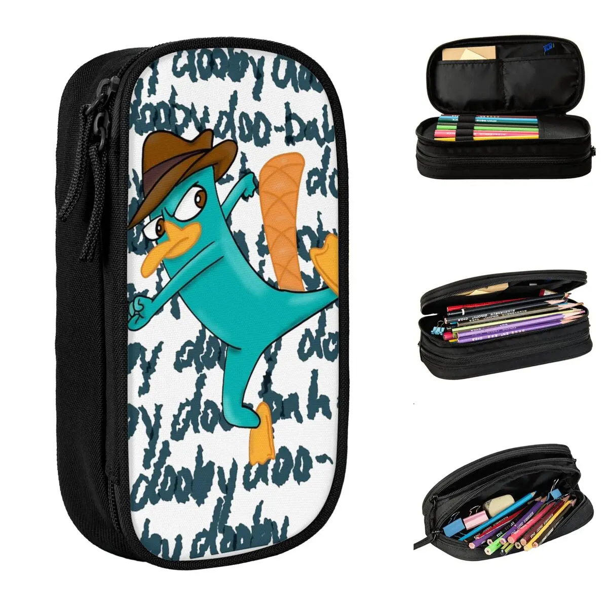 

Perry The Platypus Agent Pencil Case Pencilcases Pen Holder for Student Big Capacity Bag Office Gift Stationery