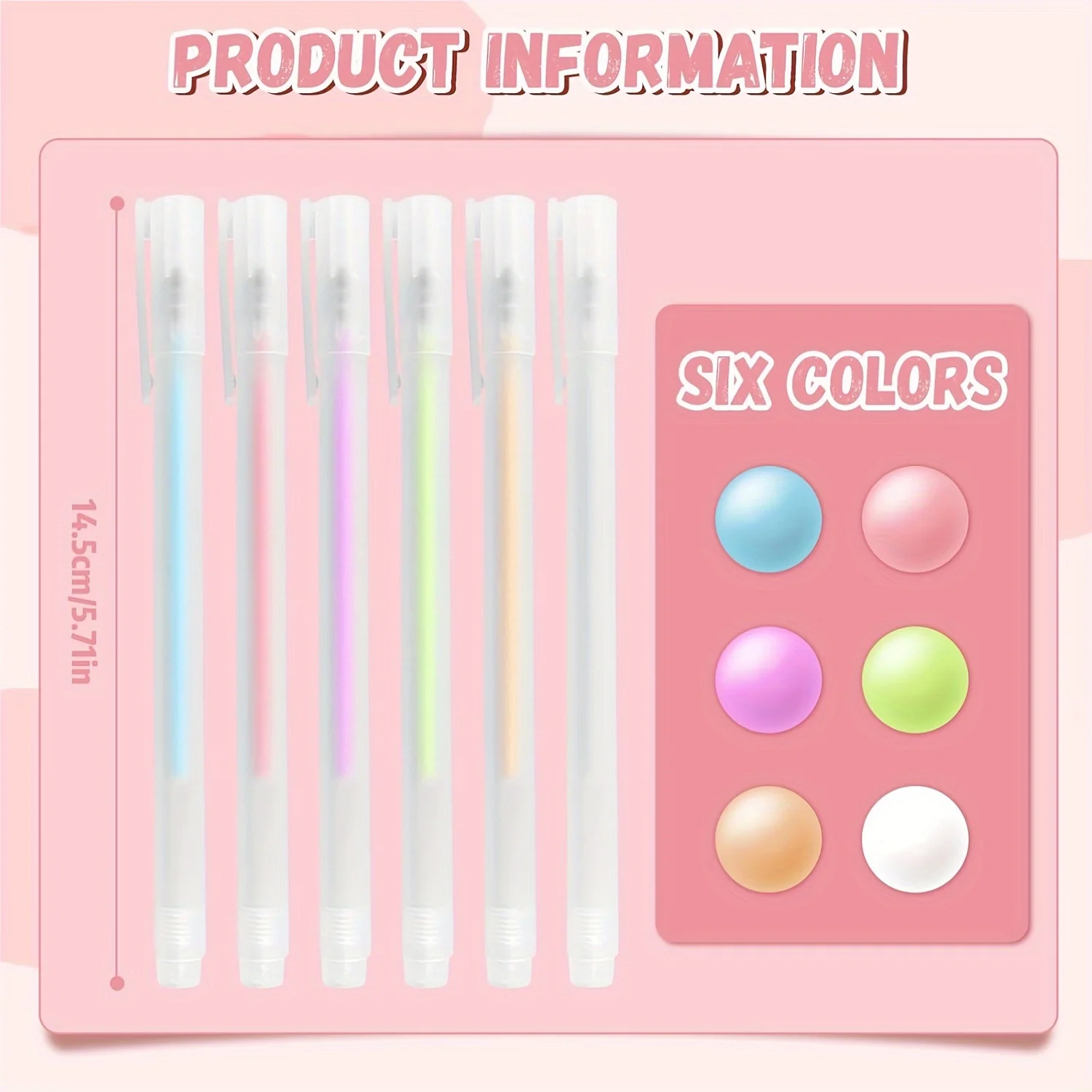 6Pcs 마카롱 디스펜스 펜 학생 Diy 핸드 계정 수동 빠른 건조 접착제 디스펜스 학교 사무용품 편지지