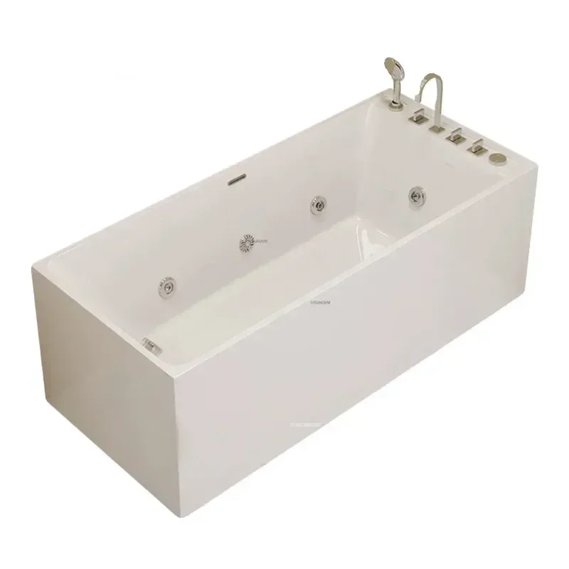 Bathroom Independent Surf Massage Bathtub Small Apartment Rectangle Acrylic Design Jacuzzi with Faucet Household Aldult Bathtub