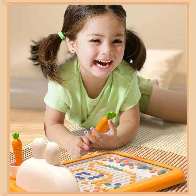 Rabbit Magnetic Drawing Board Bunny Doodle Board With Magnet Beads And Pen For Kids