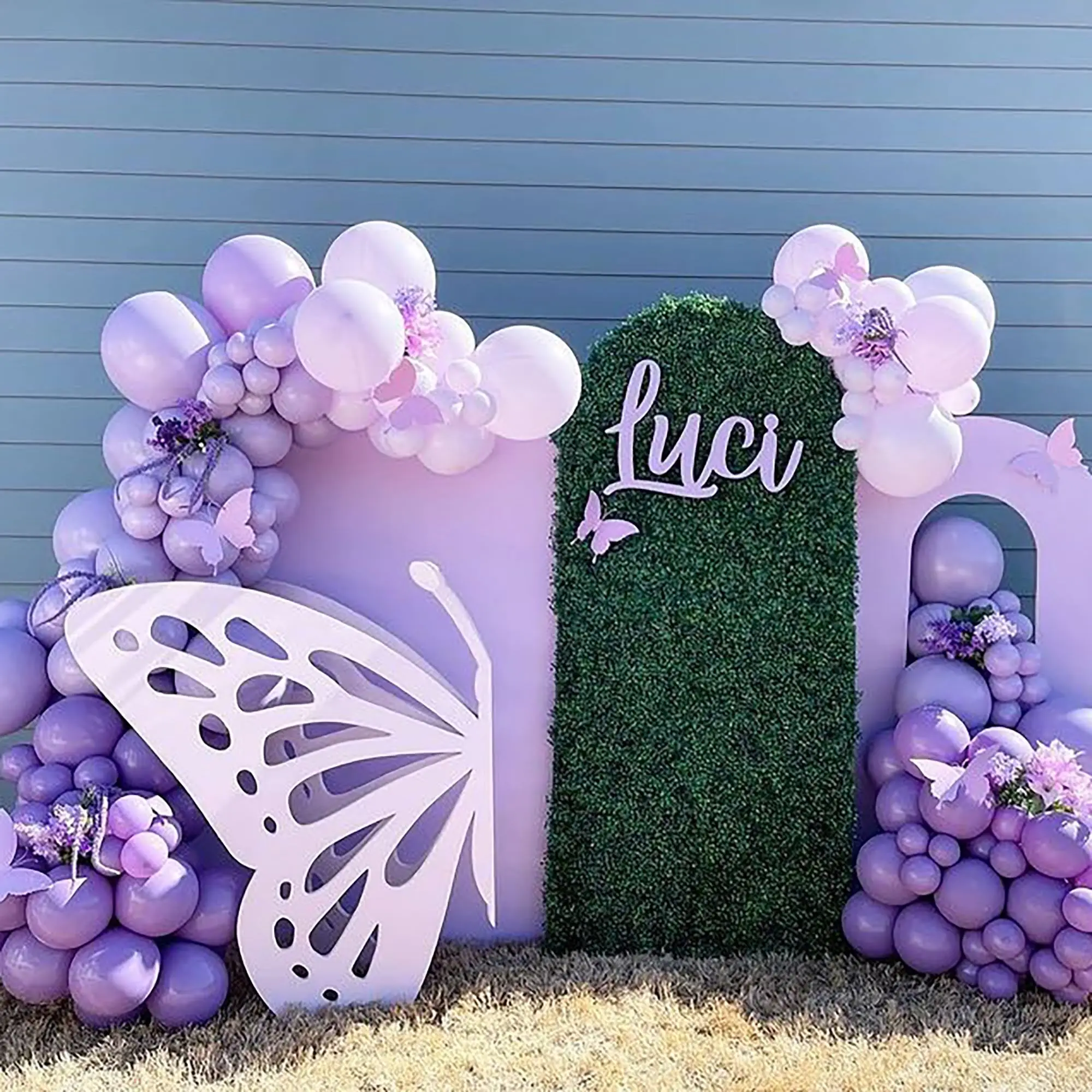 Butterfly Balloon Arch Garland Kit Purple Balloons with Foil Butterfly for Girl's Birthday Wedding Mother's Day Party Decoration