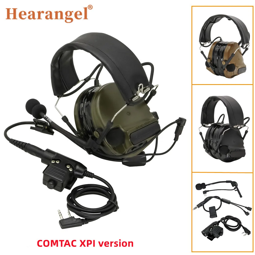 Tactical Headset XPI IPSC Version No-Mic Y-cable Kit for PELTOR COMTAC IPSC Earphone Noise Reduction Shooting Airsoft Gel Earmuf