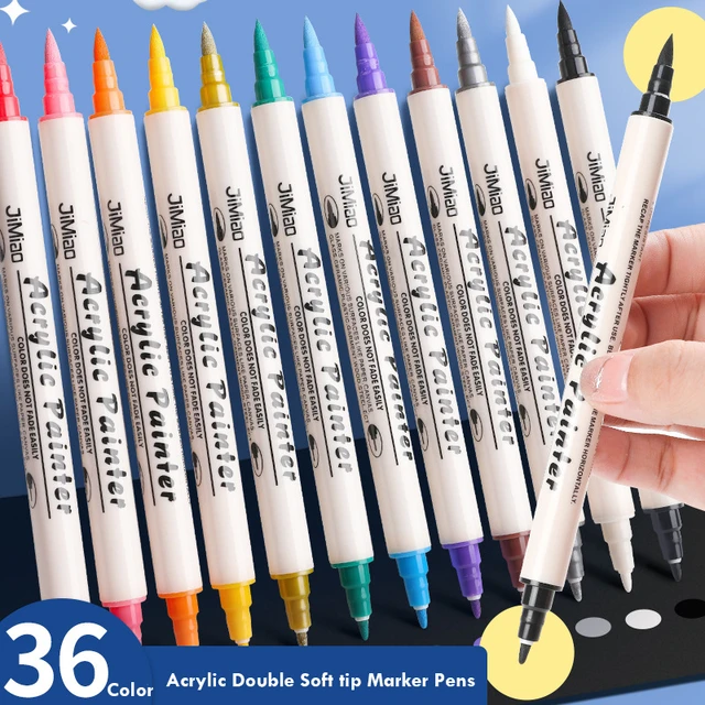 Arteza Dual-Tip Real Brush Pens Set, Assorted Colors - 36 Pack