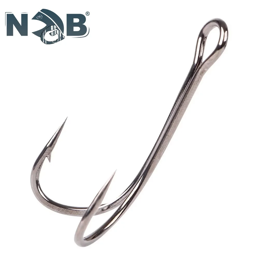 NGB 20PCS DIY Froschköder Doppel Angelhaken 1/2/4/6/8 # Fliegenbinde-Wurm-Silikon-Köderhaken aus Hartstahl mit hohem Kohlenstoffgehalt