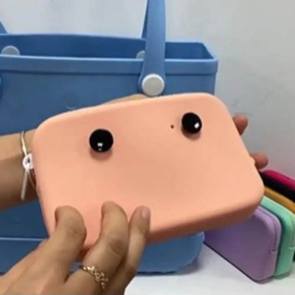 Large-Capacity Solid Color Silicone Wallet EVA Waterproof Coin Bag Cute Beach bag Pendant Storage Bag Bogg Storage