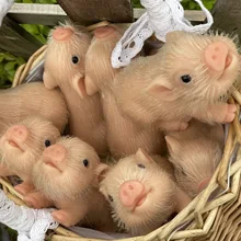 

5 Inches Full Silicone Piglet Baby Kids Toys Lifelike Reborn Baby Adult Decompression Toy Holiday Gifts