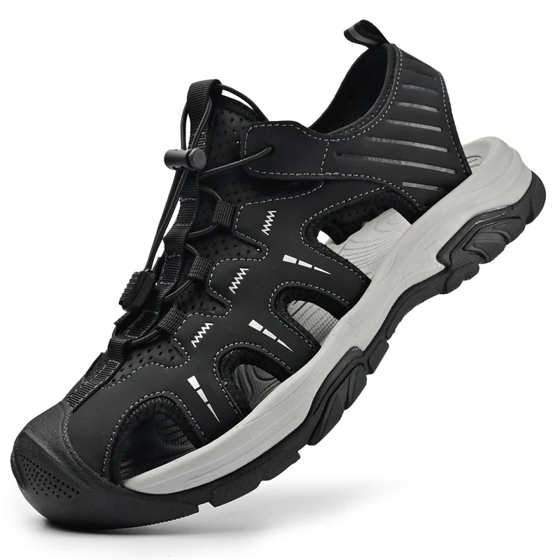 Men's Sports Sandals Summer Baotou Breathable Anti-collision Sandals Comfortable Outdoor Hiking Shoes Non-Slip Men's Roman Shoes