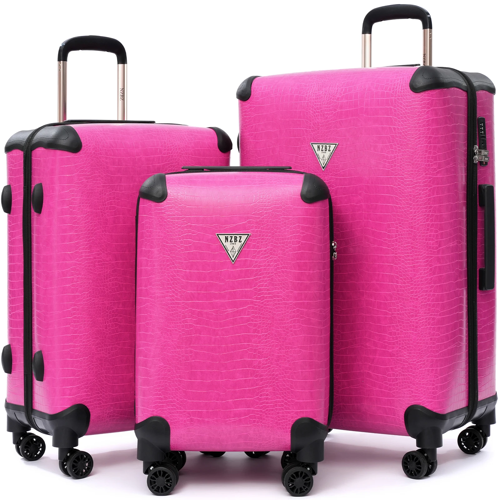 Urecity الفاخرة الرجعية 3 قطعة مجموعة الأمتعة فو ا...