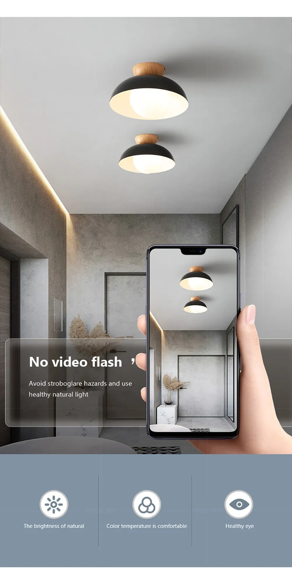 Nordic Wooden Led Ceiling Light