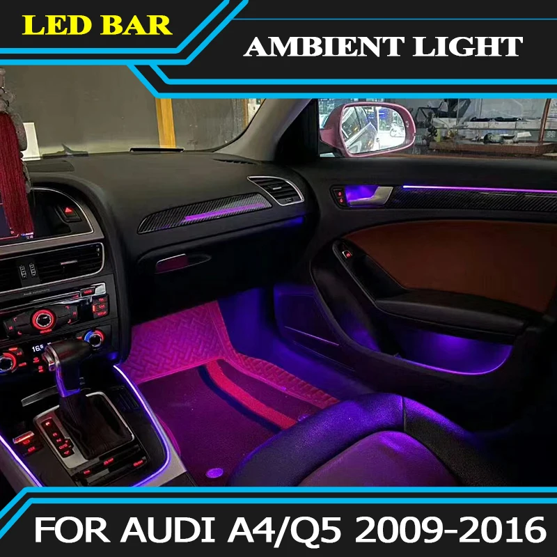 Luce ambientale a LED per Audi A4 B8 2010-2016 Q5 2009-2016 sostituire  lampada effetto carbonio legno di pesca grano decorare lampada - AliExpress