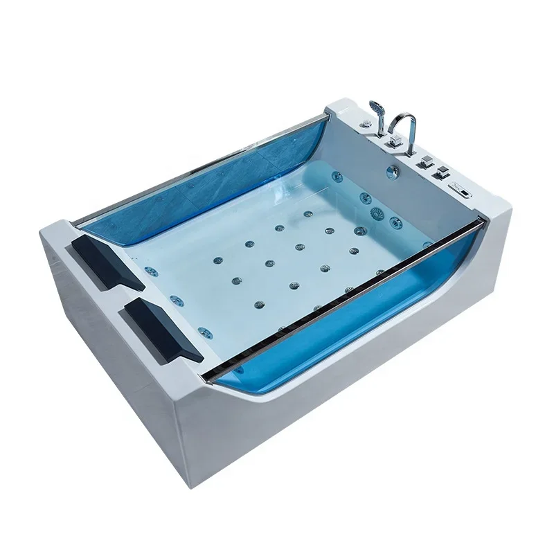 Double Luxury Bathtub, Family Acrylic Sea View Glass Massage Bathtub, Constant Temperature Heating 1.8 Meters 2