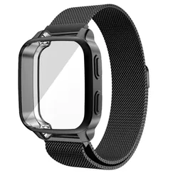 Elegant Magnetic Milanese Loop Strap with Protective Case for Garmin Venu SQ Series Smartwatches (2)