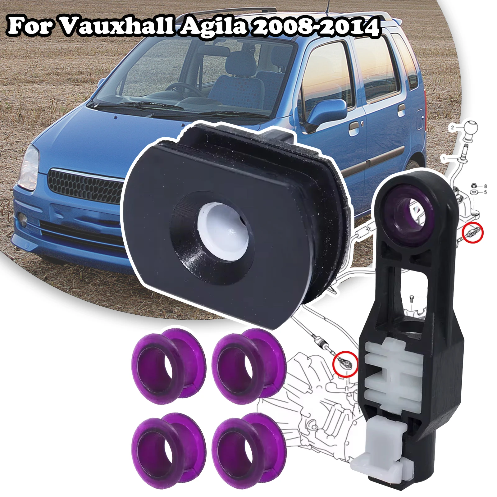 for-vauxhall-agila-2008-2014gear-shift-cable-bushing-repair-kit-lever