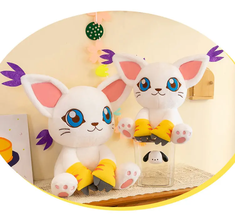 40/55/65cm Digimon Adventure Plush Toys Tailmon Action Figure Cartoon Stuffed Sitting Position Doll Soft Room Decor Toys Gifts