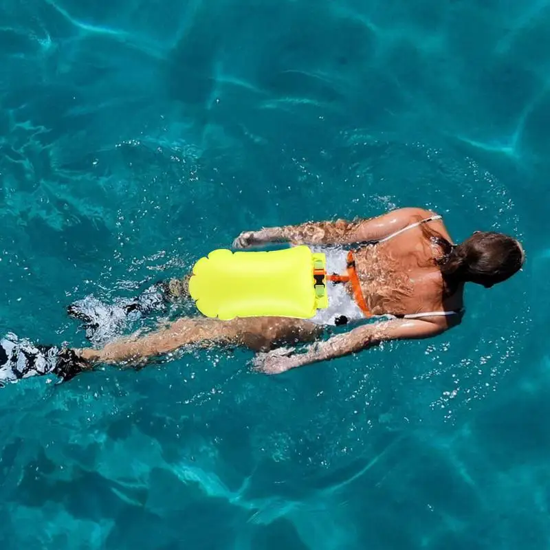 Swimming Buoy Swim Float Buoy Adjustable Open Water Swim Buoy Safe Inflatable Training Bag For Swimming Water Sport Storage Safety Bag