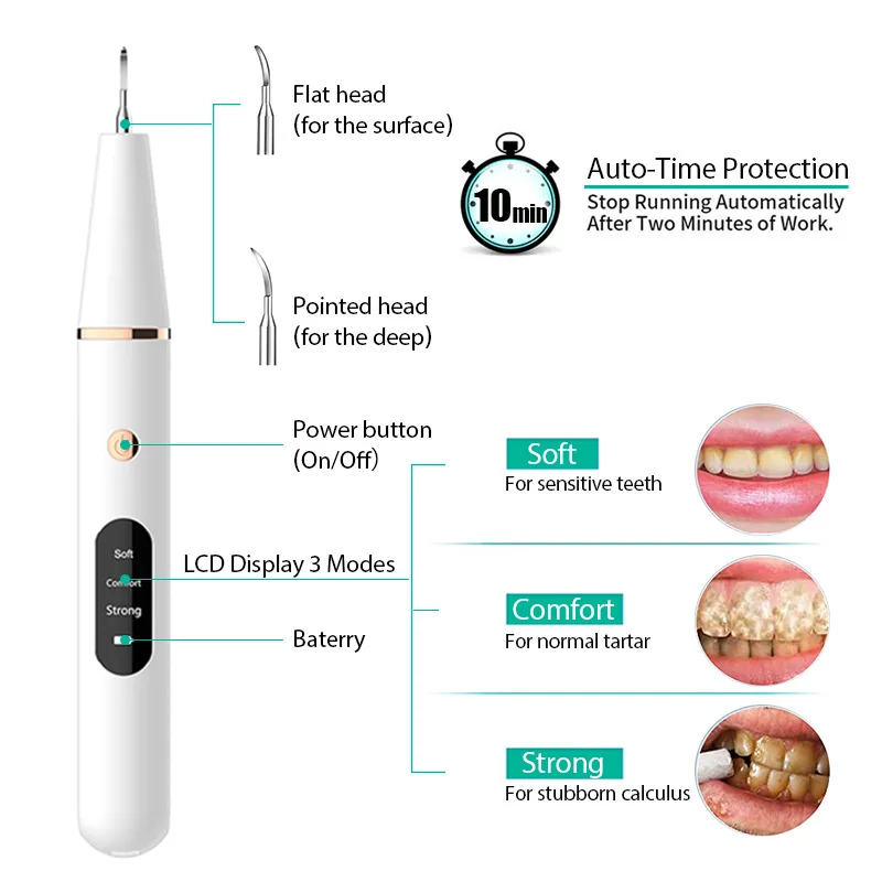 Ultrasonic Dental Scaler For Teeth Tartar Stain Tooth Calculus Remover