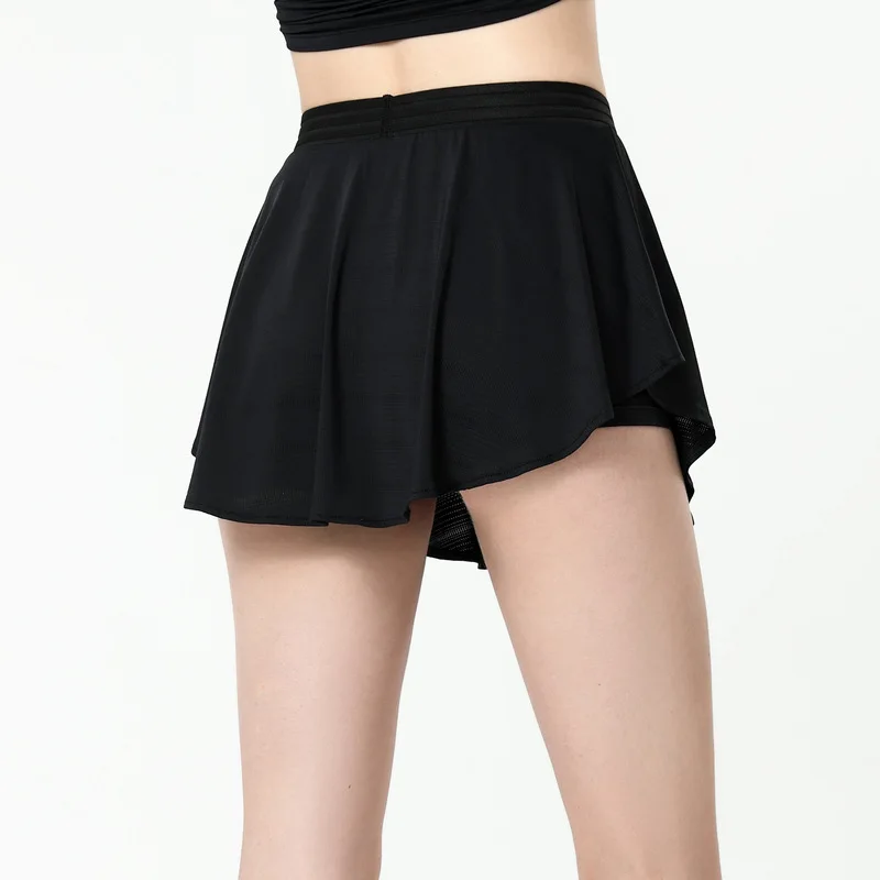 AL Skirt Fake Two-piece Sports Shorts for Women Anti-exposure Running Loose Jacquard Yoga Fitness Casual Outer Skirt