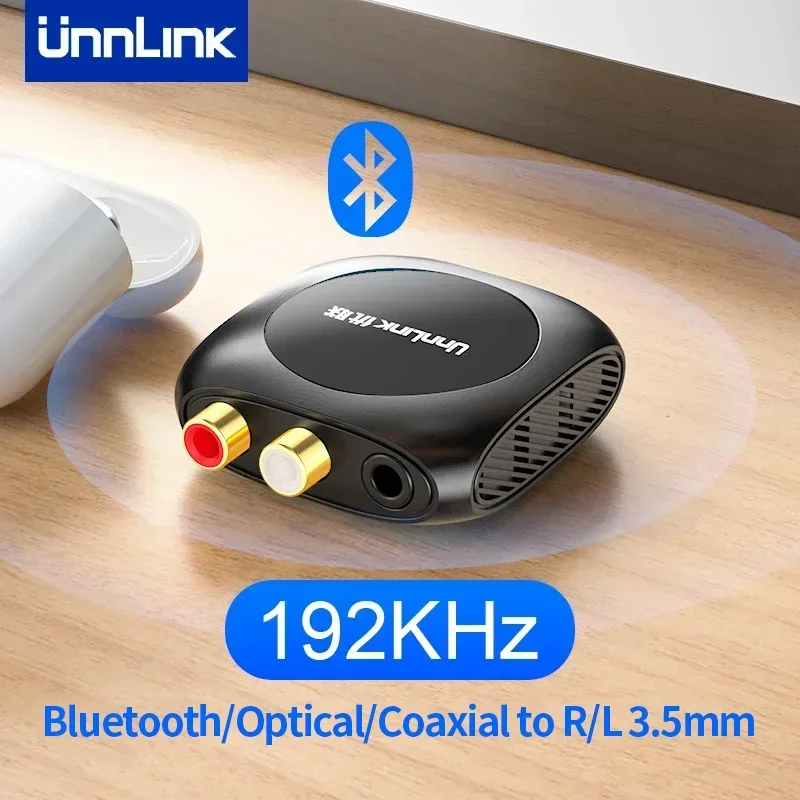 Audio Converter Audio Converter Adapter Audio Decoder Unnlink 192KHz Digital to Analog Audio DAC Converter Bluetooth Spdif Optical Toslink Coaxial to 3.5mm Aux 2RCA
