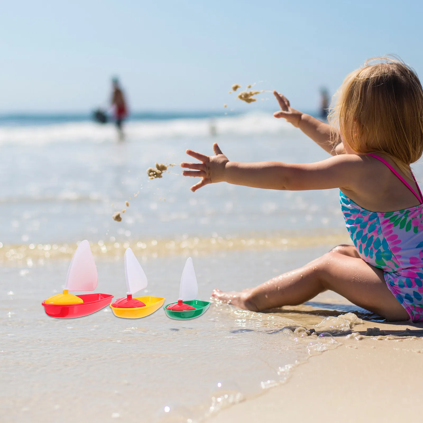 6Pcs 해변 항해 장난감 경량 플라스틱 어린이 수영장 수영 야외 보트 세트 부모 자녀 재미 보트 장난감 욕조 장난감