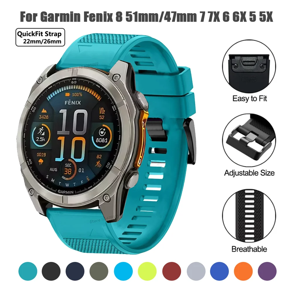 Versatile Quick Release Silicone Smartwatch Strap Bracelet Wristband