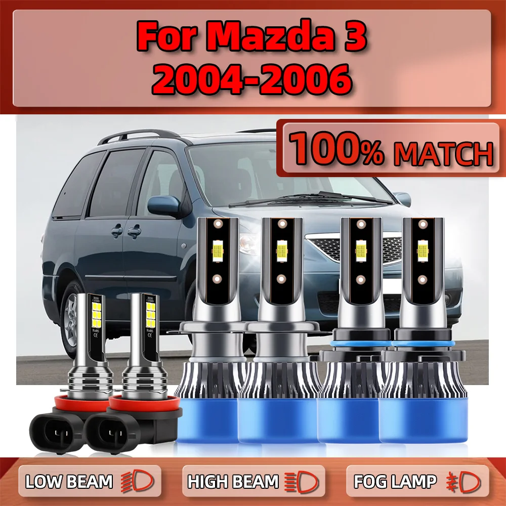 

Canbus LED Headlights Bulbs 12V 6000K White Fog Light Bulbs 360W 60000LM Turbo Auto Headlamps For Mazda 3 2004 2005 2006