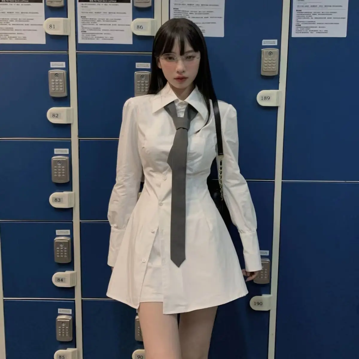 Spring and Autumn Cool Thin Shirt Dress Women High Waist Casual Shorts + Shirt Two Piece Fashion Set Female Trend