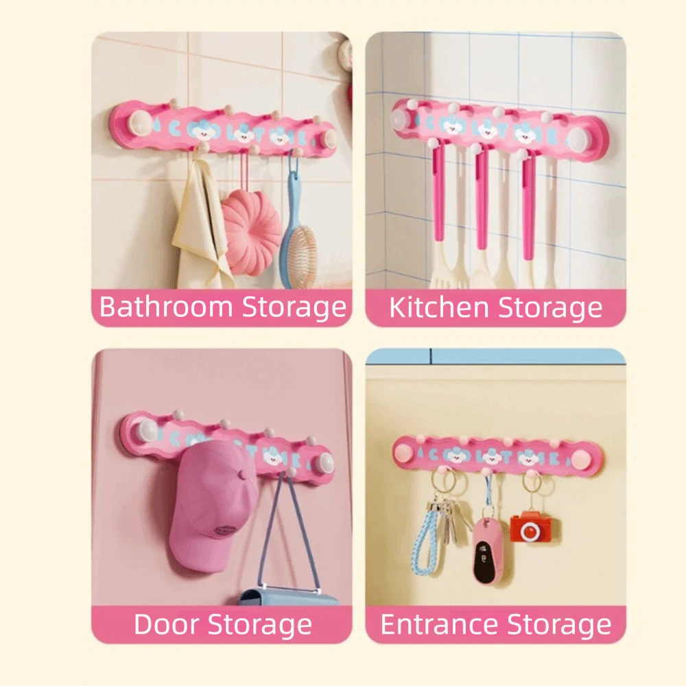 Description Picture 6 of itemWall Mounted Clothes Hanger Storage Hook Adjustable Detachable Suction Cup Drying Rack Space Saving Decorative