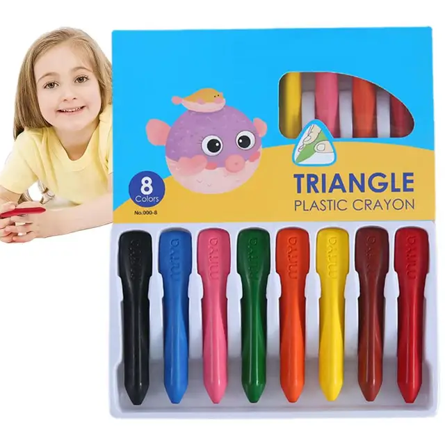 12Pcs Easy Grip Crayons, Stackable, Kids Drawing Coloring Toys Pre Schoolers