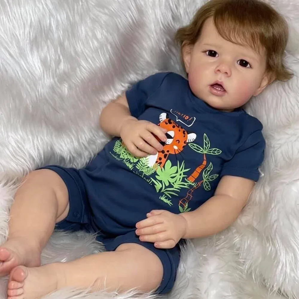 

20 Inches Liam Reborn Baby Doll Bebe Reborn Real Doll Reborn Toddler Boy Finished 3D Skin Painted Doll Kids Gift