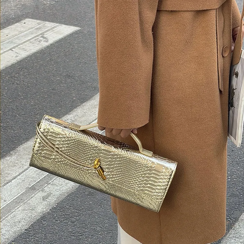 2025 New Arrival Fashionable Crocodile-PatternTop-Handle Bag Fashionable and Unique Bag for Women's Evening Occasions handbags