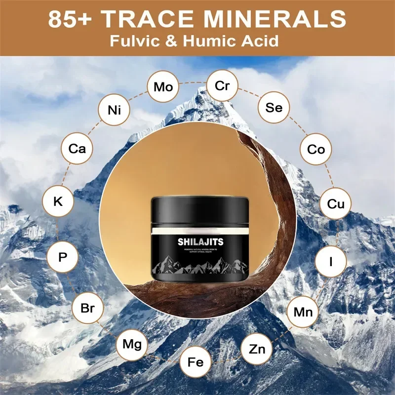 1000mg Pure Shilajit Resin Mineral Supplements Himalaya Original 85+ Trace Minerals & Fulvic Acid Maca Beauty Health shilajit resin supplements health supplement