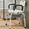 Dualuse Bath Chair Commode Toilet Chair for Elderly Disabled,Can Rotate Disabled Mobility Elderly Non-slip Toilet Seat Bath Aids 4