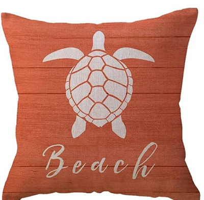 Beach Pillow Cover Starfish Shell Summer Seaside Villa Decoration Ocean Theme Sofa Cushion Cover 45x45 pillow case