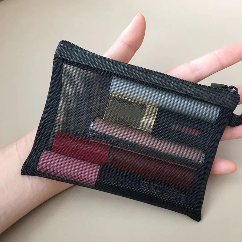 Makeup Organizer Cosmetic Bag Cosmetic Storage Bag Toiletry Bag Makeup Bag Cosmetic Case 1PCS Makeup Bags for Cosmetics Mesh Balck Pencil Case Women Cosmetic Brushes Tools Kit Bag Girls Lipstick Storage Brush Pouch