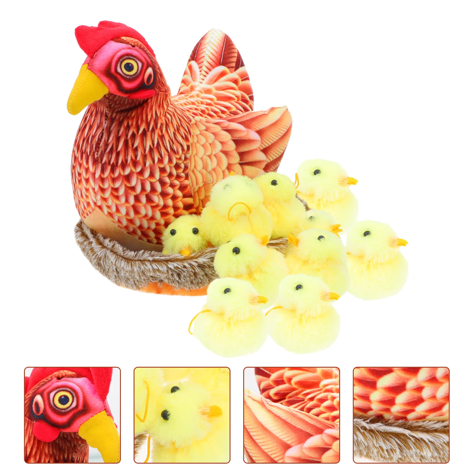 

Chicken Miniature Figurines Hen and Chick Miniature Hen and Chicken Nest Ornament for Cake Cupcake Toppers Party Decoration