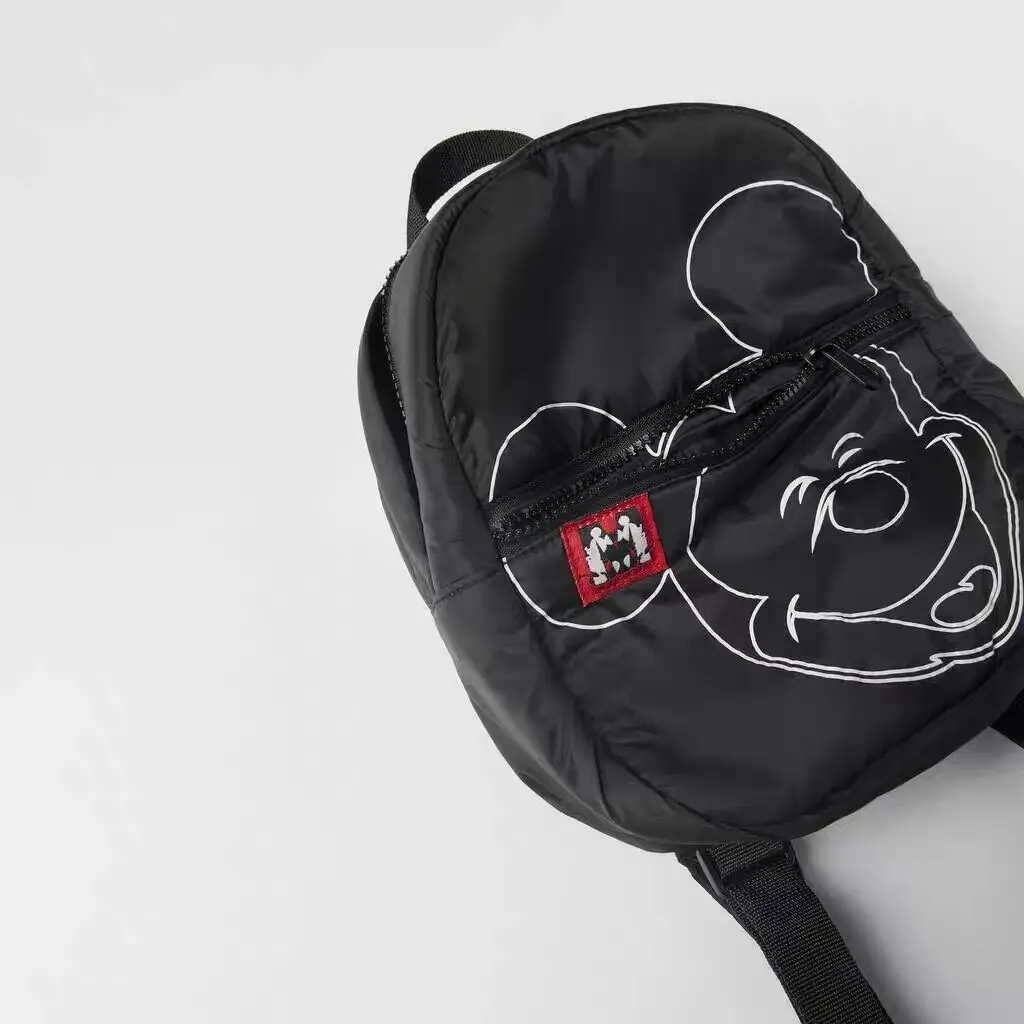 Mickey Disney tas ransel hitam anak laki-laki perempuan, tas