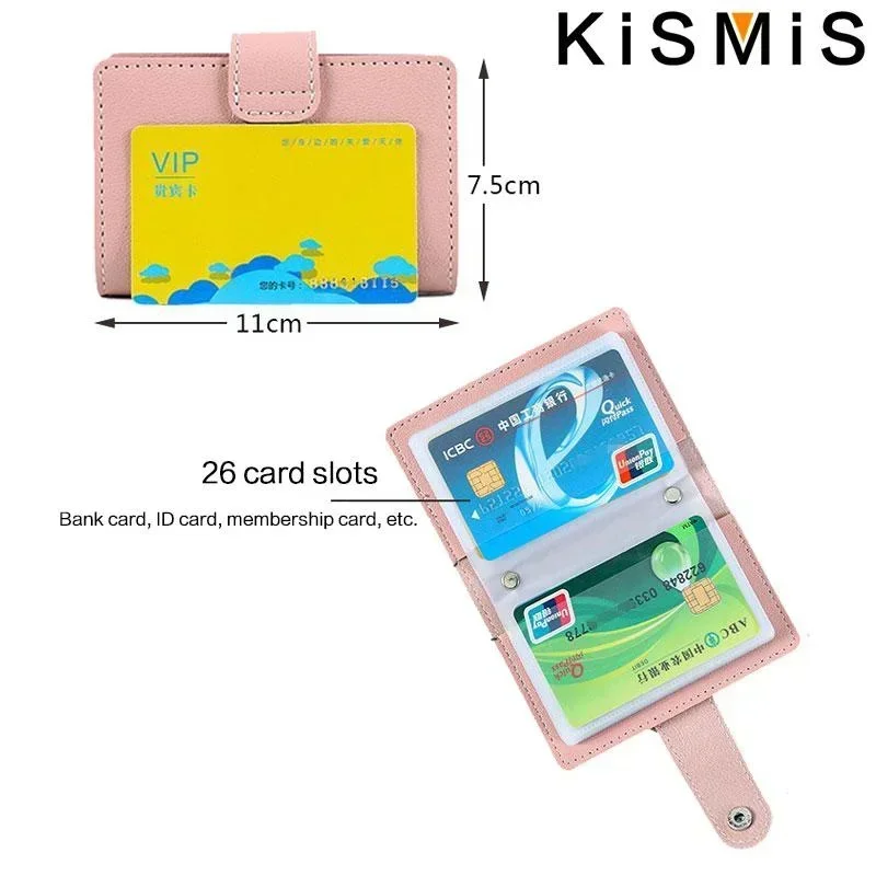 Elegant PU Leather Card Holder - Sleek 26-Slot Organizer Wallet