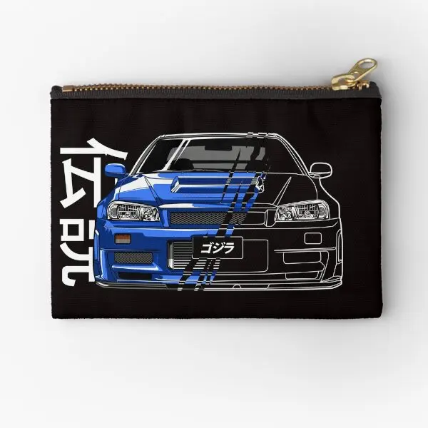 

R34 Gtr Skyline Turbo Jdm тюнинг автомобиль 90-х кармашки на молнии монета деньги Нижнее белье Чистые Карманы Носки бумажник упаковка маленькая сумка