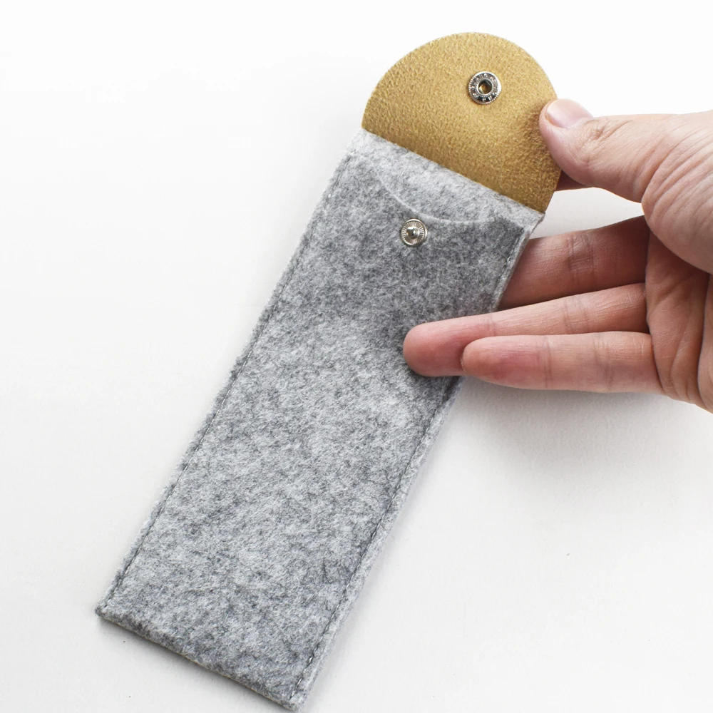 Custodia protettiva per penna in feltro con chiusura a scatto Pencilcase-perfetta per organizzare penne forniture per ufficio e scuola - immagine 4
