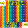 1-12 Multiplication Addition Push  Its Bubble Fidget Sensory Pop Toys, Silicone Rainbow Teaching Aids, Math Toys 1