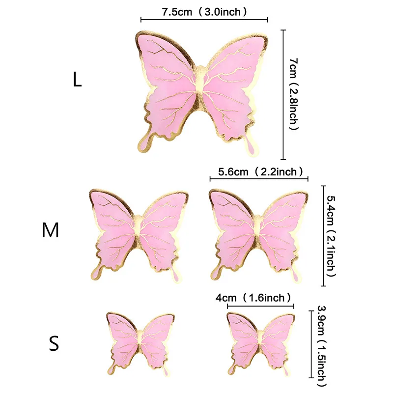 Elegant Butterfly Cake Toppers - Decorative Flags