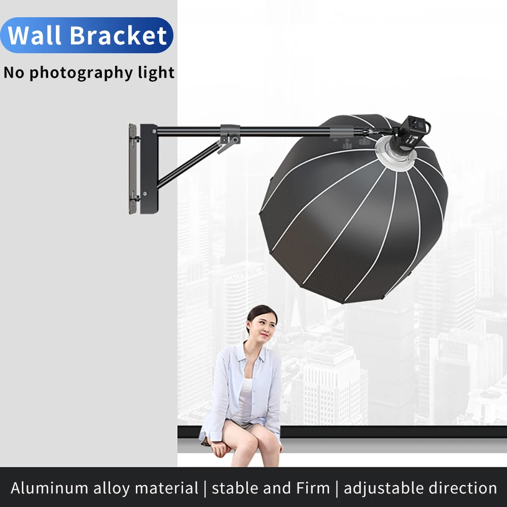 Soporte de proyector de brazo de montaje en pared pesado para estudio de fotografía, anillo de luces estroboscópicas de vídeo, Softbox, 170cm, 135 cm, 100cm