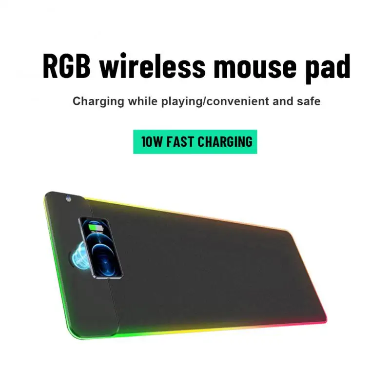 

XXL Gamer Mouse Pad 800×300 Wireless Recharging RGB Backlight Computer Mice Mat Thickened NonSlip Keyboard Mat Gaming PC LED Mat