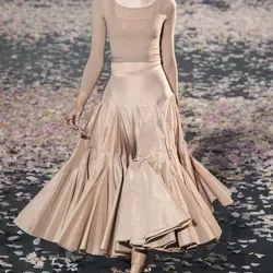 Hand Made Khaki Women Skirt Mid Calf A Line Pleated Nude Party Skirts For Prom Wedding Elegant Satin Ankle Length Skirt Female