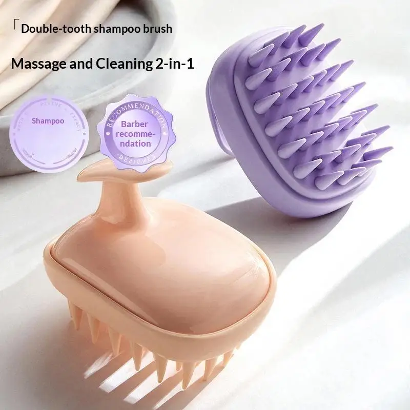 Spazzola per Cuoio Capelluto in ABS con Setole Morbide Doppie, Massaggiatore per Pulizia Profonda del Cuoio Capelluto, Strumento per Cura Quotidiana e Lavaggio dei Capelli - immagine 2