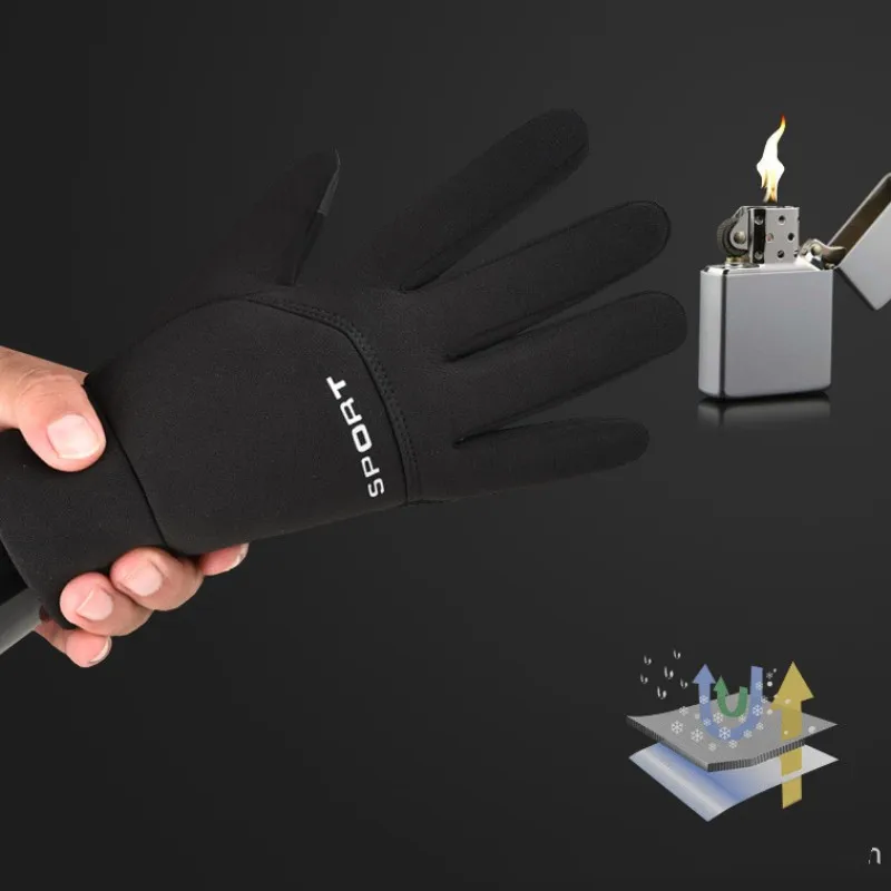Winter Fishing Gloves Women Men Universal Keep Warm Protection Anti-slip Gloves 2 Cut Fingers Outdoor Angling Camping Hiking