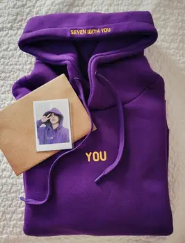 2024 Original  Hoodie Printed Seven With You 13 You Never Walk Alone Digital File Jimin Merch For Fans Card Purple Sweatshirt