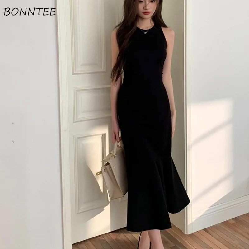

Women's Sundress Bodycon Simple Korean Fashion Dress Elegant Streetwear Aesthetic Temperament High Street Sexy Girl Stylish Ins