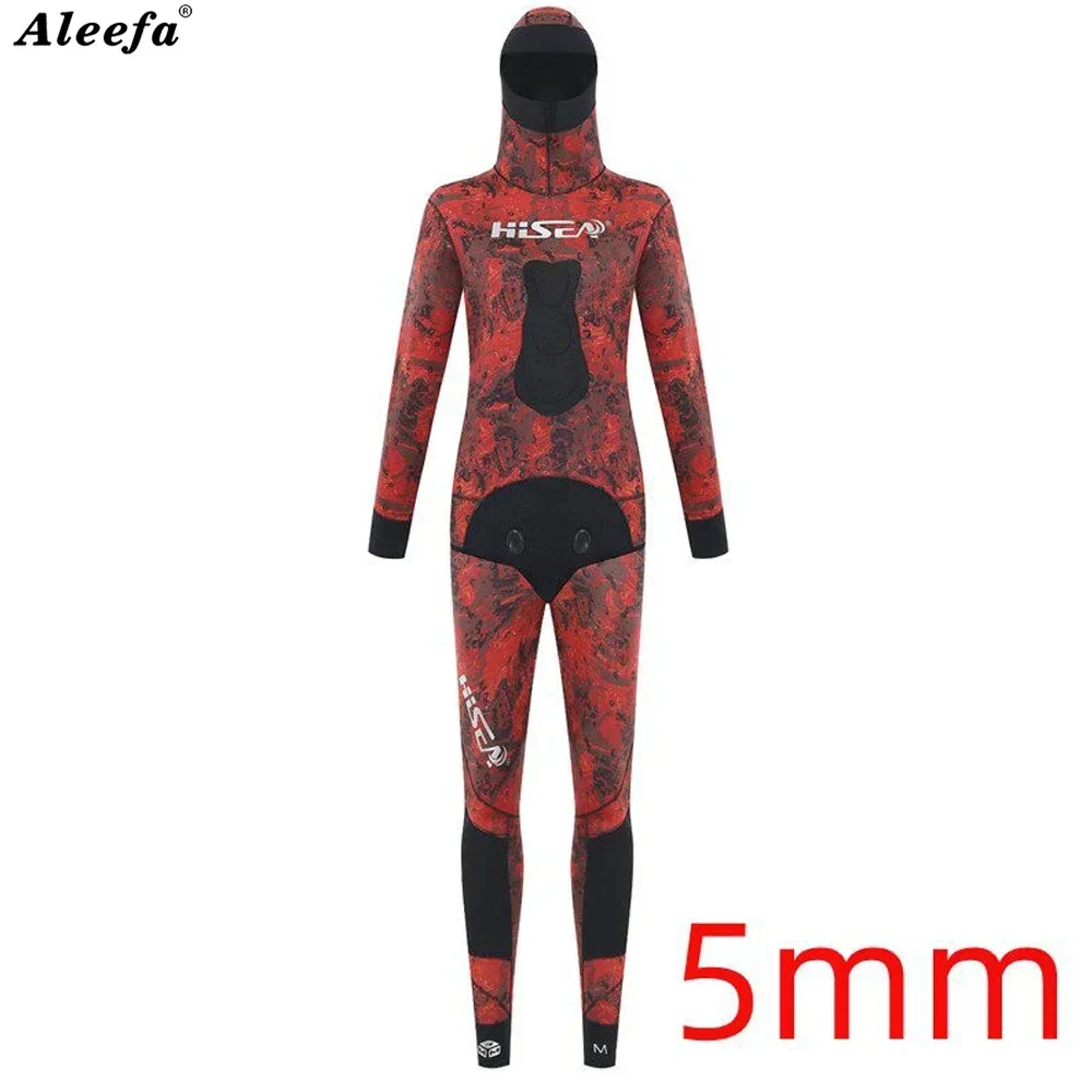 Traje de buceo de neopreno para pesca submarina, traje húmedo de celda abierta, Camuflaje, natación para agua fría, mantiene el calor, 5mm