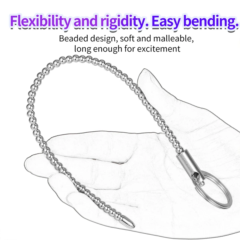 Urethral dilator silicone urethral dilator Stainless steel bead Horse Eye Stick Urethran Expander Sextoys SM Penis Plug Men Urethra Masturbation Stimulator Adult Supplies